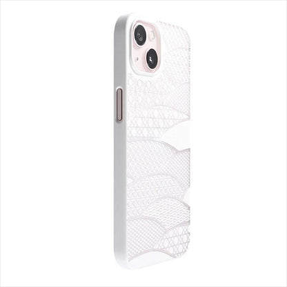 【Web限定】Air Jacket "kiriko" for iPhone 15 千代柄（扇）(ピュアホワイト)