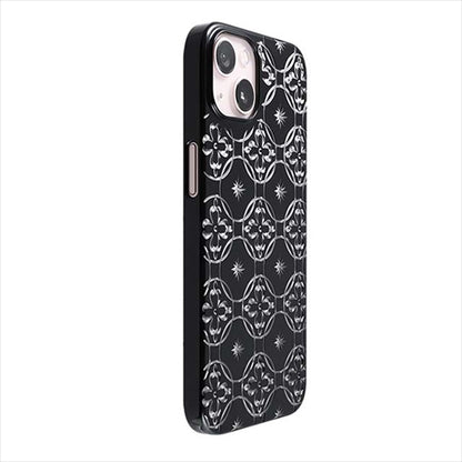 【Web限定】Air Jacket "kiriko" for iPhone 15 Plus 七宝に花十字(ピアノブラック)