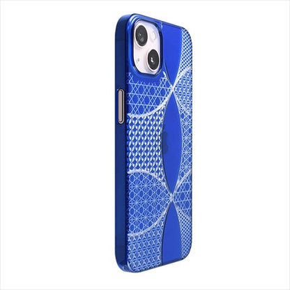 【Web限定】Air Jacket "kiriko" for iPhone 15 Plus 千代柄（七宝）(瑠璃)