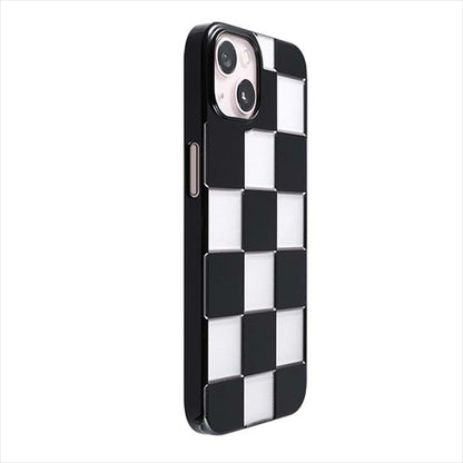 【Web限定】Air Jacket "kiriko" for iPhone 15 Plus 市松(ピアノブラック)