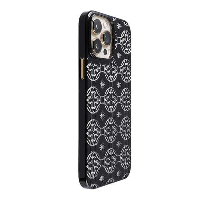 【Web限定】Air Jacket "kiriko" for iPhone 13 Pro Max 七宝に花十字 (ピアノブラック)