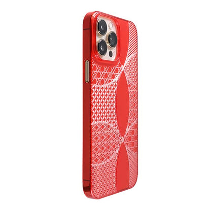 【Web限定】Air Jacket "kiriko" for iPhone 13 Pro Max 千代柄（七宝） (紅)