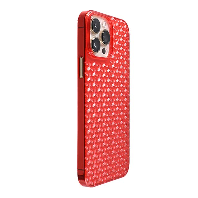 【Web限定】Air Jacket "kiriko" for iPhone 13 Pro Max 毘沙門亀甲 (紅)