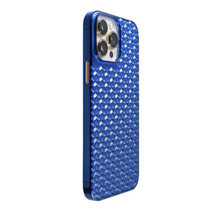 【Web限定】Air Jacket "kiriko" for iPhone 13 Pro Max 毘沙門亀甲 (瑠璃)