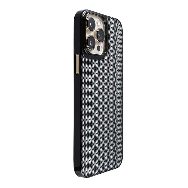 【Web限定】Air Jacket "kiriko" for iPhone 13 Pro Max 米つなぎ (ピアノブラック)