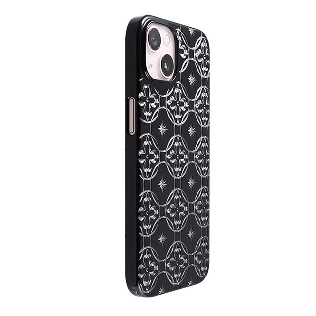 【Web限定】Air Jacket "kiriko" for iPhone 13 七宝に花十字 (ピアノブラック)