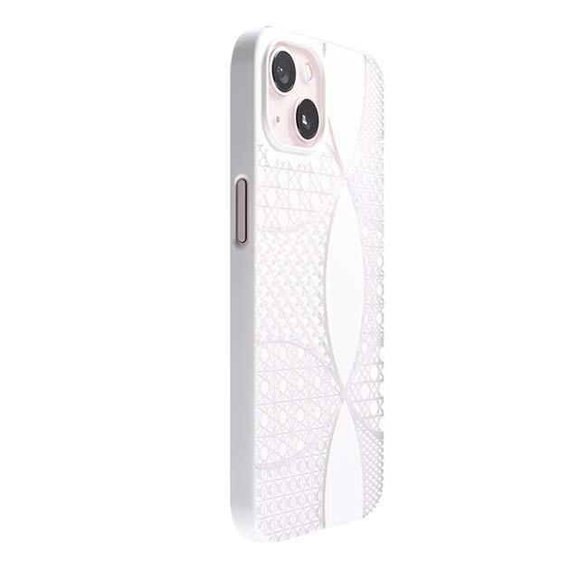 【Web限定】Air Jacket "kiriko" for iPhone 13 千代柄（七宝） (ピュアホワイト)