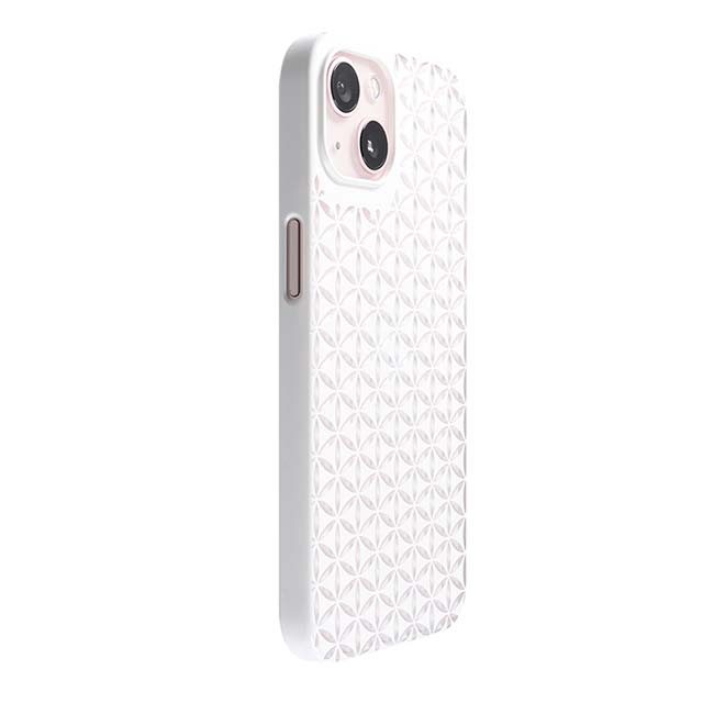 【Web限定】Air Jacket "kiriko" for iPhone 13 麻の葉つなぎ (ピュアホワイト)