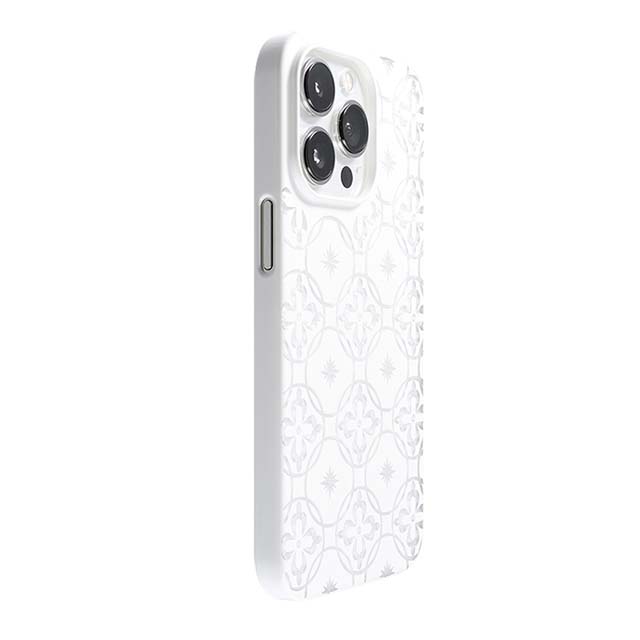 【Web限定】Air Jacket "kiriko" for iPhone 13 Pro 七宝に花十字 (ピュアホワイト)