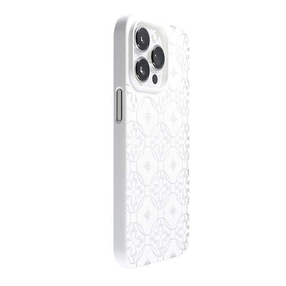 【Web限定】Air Jacket "kiriko" for iPhone 13 Pro 七宝に花十字 (ピュアホワイト)