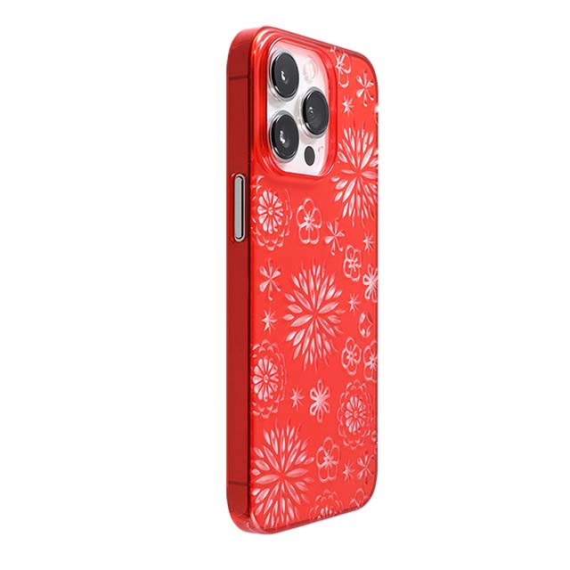 【Web限定】Air Jacket "kiriko" for iPhone 13 Pro 花 (紅)