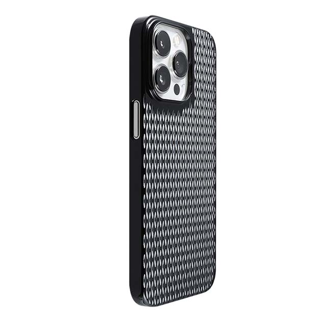 【Web限定】Air Jacket "kiriko" for iPhone 13 Pro 米つなぎ (ピアノブラック)