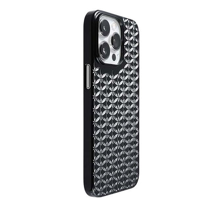 【Web限定】Air Jacket "kiriko" for iPhone 13 Pro 麻の葉つなぎ (ピアノブラック)