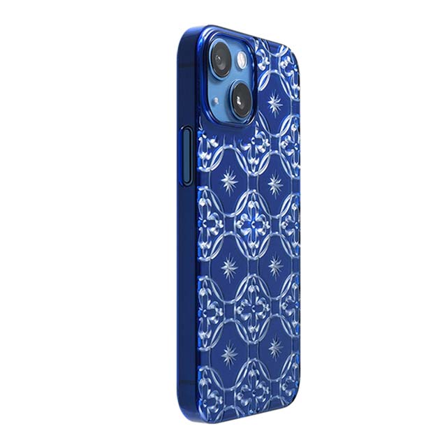 【Web限定】Air Jacket "kiriko" for iPhone 13 mini 七宝に花十字 (瑠璃)