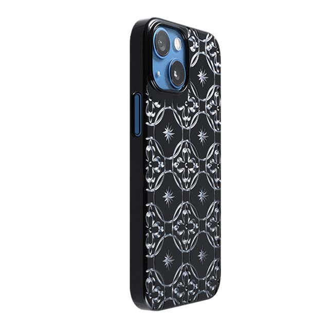 【Web限定】Air Jacket "kiriko" for iPhone 13 mini 七宝に花十字 (ピアノブラック)