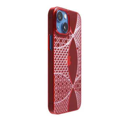 【Web限定】Air Jacket "kiriko" for iPhone 13 mini 千代柄（七宝） (紅)