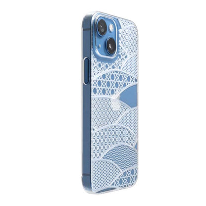 【Web限定】Air Jacket "kiriko" for iPhone 13 mini 千代柄（扇） (クリア)