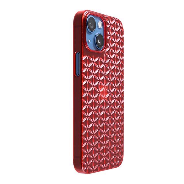 【Web限定】Air Jacket "kiriko" for iPhone 13 mini 麻の葉つなぎ (紅)