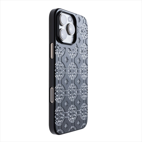 【Web限定】Air Jacket "kiriko" for iPhone 16 Pro Max 七宝に花十字(ピアノブラック)