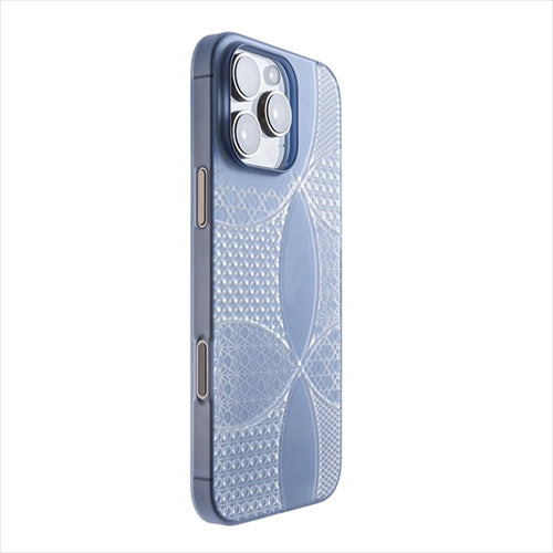 【Web限定】Air Jacket "kiriko" for iPhone 16 Pro Max 千代柄（七宝）(クリアネイビー)