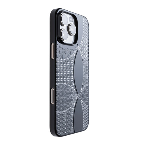 【Web限定】Air Jacket "kiriko" for iPhone 16 Pro Max 千代柄（七宝）(ピアノブラック)