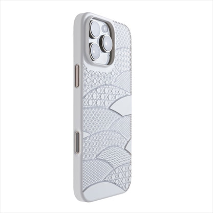 【Web限定】Air Jacket "kiriko" for iPhone 16 Pro Max 千代柄（扇）(ピュアホワイト)