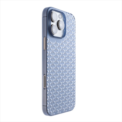 【Web限定】Air Jacket "kiriko" for iPhone 16 Pro Max 毘沙門亀甲(クリアネイビー)