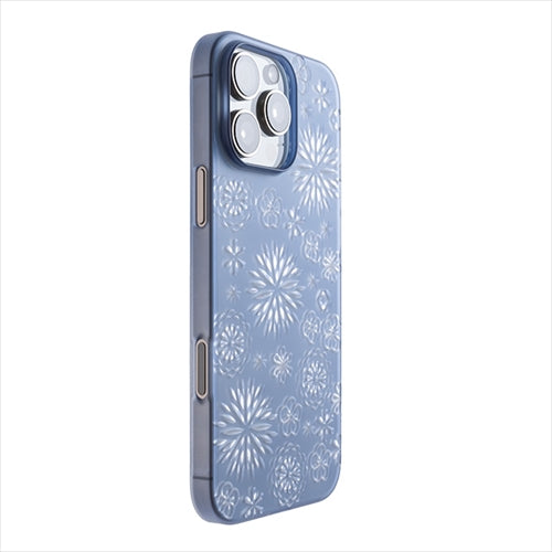 【Web限定】Air Jacket "kiriko" for iPhone 16 Pro Max 花(クリアネイビー)