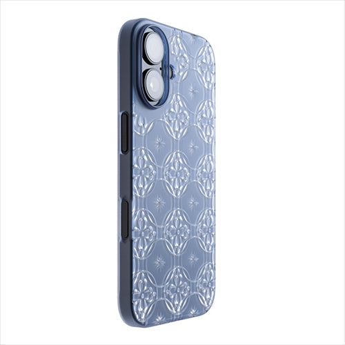 【Web限定】Air Jacket "kiriko" for iPhone 16 七宝に花十字(クリアネイビー)