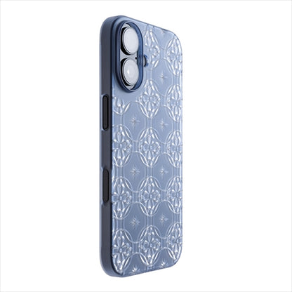 【Web限定】Air Jacket "kiriko" for iPhone 16 七宝に花十字(クリアネイビー)