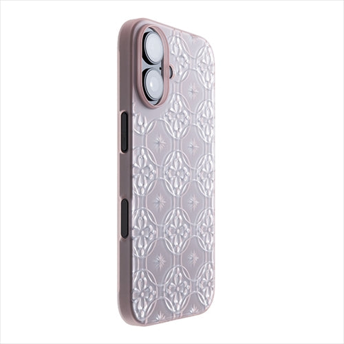 【Web限定】Air Jacket "kiriko" for iPhone 16 七宝に花十字(クリアピンク)