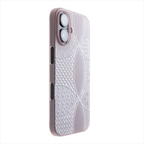 【Web限定】Air Jacket "kiriko" for iPhone 16 千代柄（七宝）(クリアピンク)