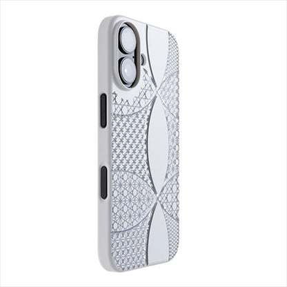 【Web限定】Air Jacket "kiriko" for iPhone 16 千代柄（七宝）(ピュアホワイト)