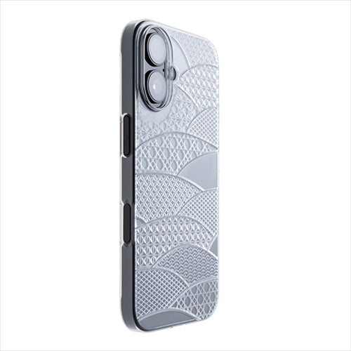 【Web限定】Air Jacket "kiriko" for iPhone 16 千代柄（扇）(クリア)