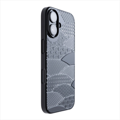 【Web限定】Air Jacket "kiriko" for iPhone 16 千代柄（扇）(ピアノブラック)