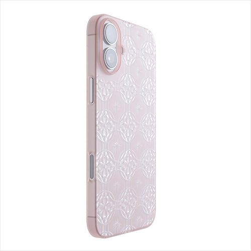 【Web限定】Air Jacket "kiriko" for iPhone 16 Plus 七宝に花十字(クリアピンク)