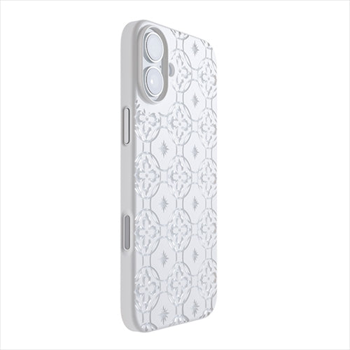 【Web限定】Air Jacket "kiriko" for iPhone 16 Plus 七宝に花十字(ピュアホワイト)