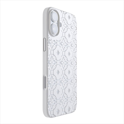 【Web限定】Air Jacket "kiriko" for iPhone 16 Plus 七宝に花十字(ピュアホワイト)