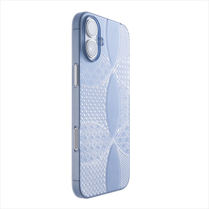 【Web限定】Air Jacket "kiriko" for iPhone 16 Plus  千代柄（七宝）(クリアネイビー)