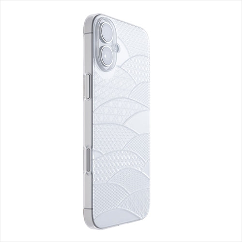 【Web限定】Air Jacket "kiriko" for iPhone 16 Plus  千代柄（扇）(クリア)