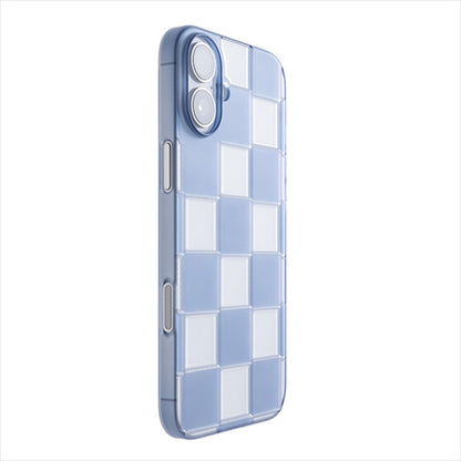 【Web限定】Air Jacket "kiriko" for iPhone 16 Plus  市松(クリアネイビー)