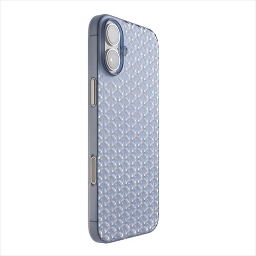 【Web限定】Air Jacket "kiriko" for iPhone 16 Plus 毘沙門亀甲(クリアネイビー)