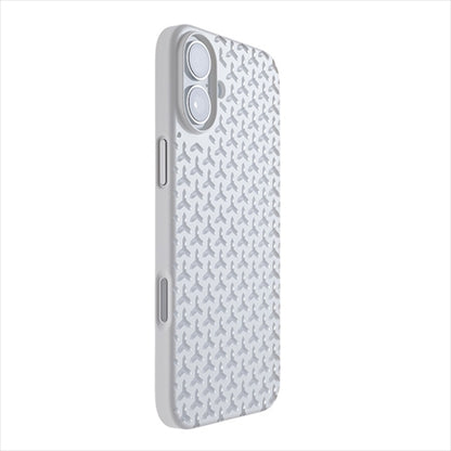 【Web限定】Air Jacket "kiriko" for iPhone 16 Plus 毘沙門亀甲(ピュアホワイト)