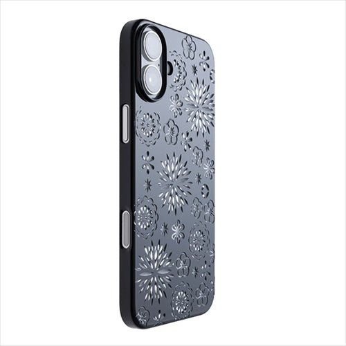 【Web限定】Air Jacket "kiriko" for iPhone 16 Plus  花(ピアノブラック)