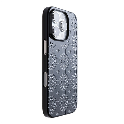 【Web限定】Air Jacket "kiriko" for iPhone 16 Pro 七宝に花十字(ピアノブラック)