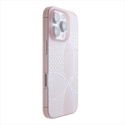 【Web限定】Air Jacket "kiriko" for iPhone 16 Pro 千代柄（七宝）(クリアピンク)