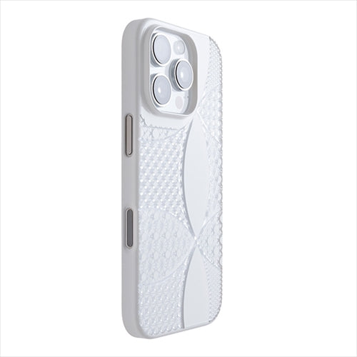 【Web限定】Air Jacket "kiriko" for iPhone 16 Pro 千代柄（七宝）(ピュアホワイト)