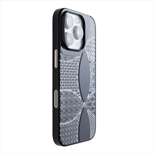 【Web限定】Air Jacket "kiriko" for iPhone 16 Pro 千代柄（七宝）(ピアノブラック)