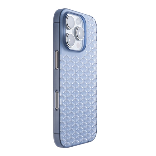 【Web限定】Air Jacket "kiriko" for iPhone 16 Pro 毘沙門亀甲(クリアネイビー)