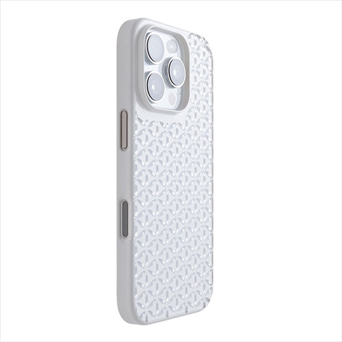 【Web限定】Air Jacket "kiriko" for iPhone 16 Pro 麻の葉つなぎ(ピュアホワイト)